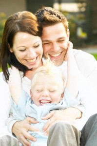 parents with young child